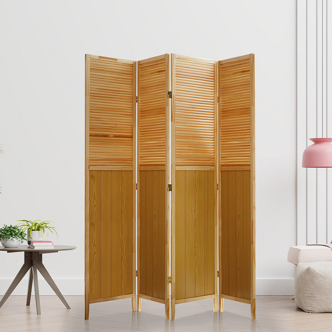 리비니아 우드갤러리 파티션 가림막 접이식 칸막이 가벽, 4단, 내츄럴