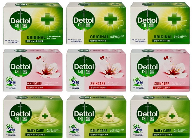 데톨 항균 비누 100g (3개씩) 오리지널 + 스킨케어 + 데일리