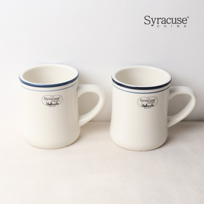 시라쿠스 뉴욕 킹스인 오목머그, 미드나잇블루, 2개