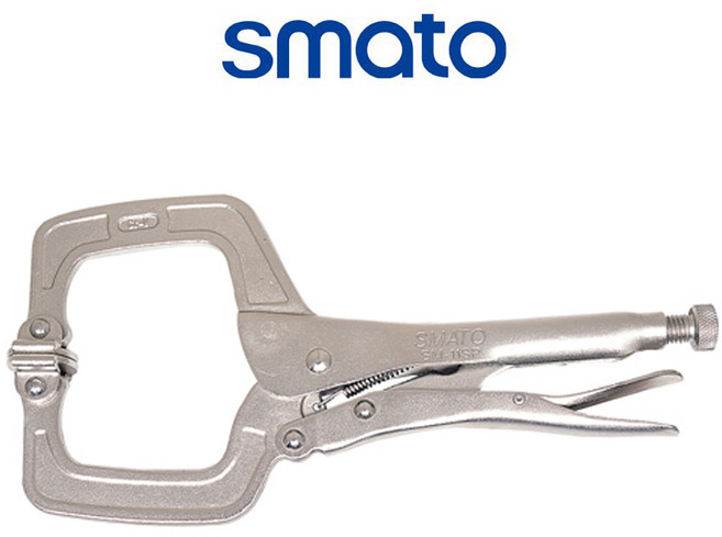 스마토 C형 클램프 중형 2종 택1/작업공구/바이스그립/바이스/뺀치/락킹플라이어, 1개, 225mm