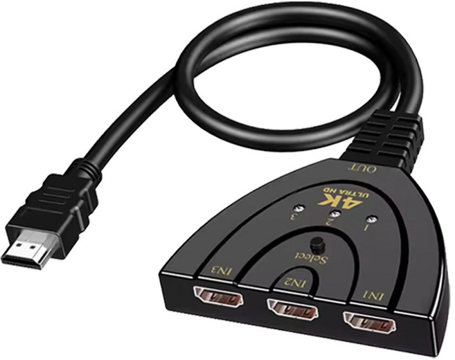 HDMI 切換器 三進一出 訊號共用, 1個, 4K @ 30Hz
