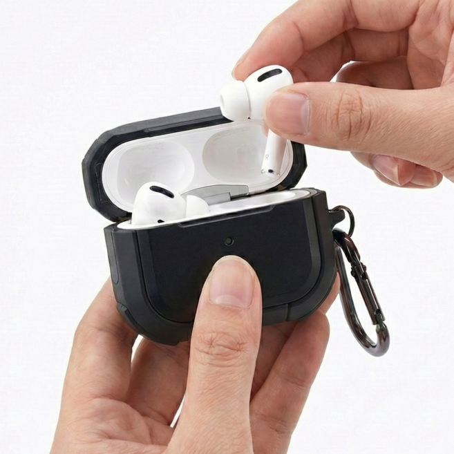 리브이즈 프레임 범퍼 에어팟케이스 에어팟 프로2 에어팟4 전시리즈, 블랙, 에어팟4세대, 1개