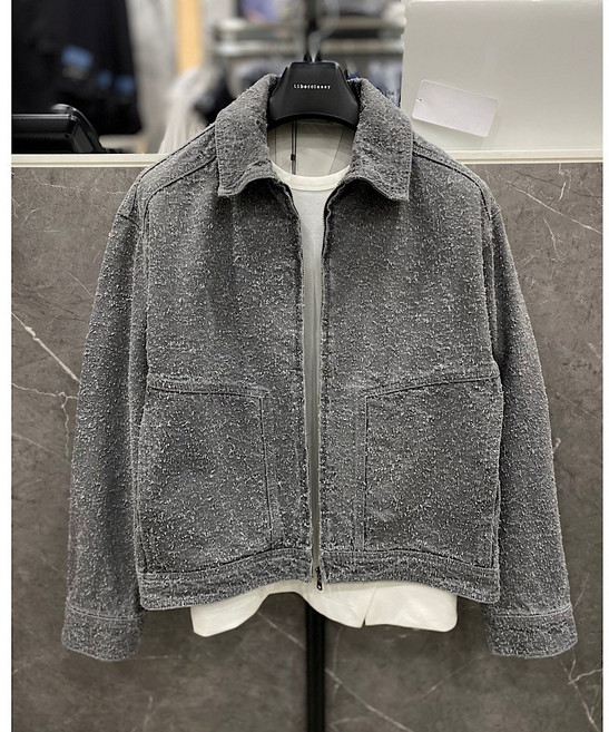 리버클래시 26S/S 그레이 보카시 데미지 집업 오버핏 데님 자켓 (LMS32774)_DG