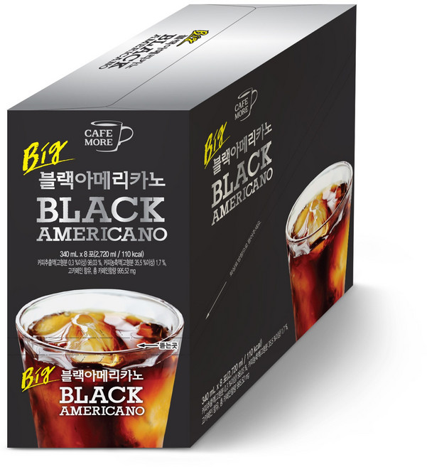 [카페모어] 빅 블랙 아메리카노 (340ml 8입) 진한 커피 추출액으로 만든 ~, 8개, 340ml