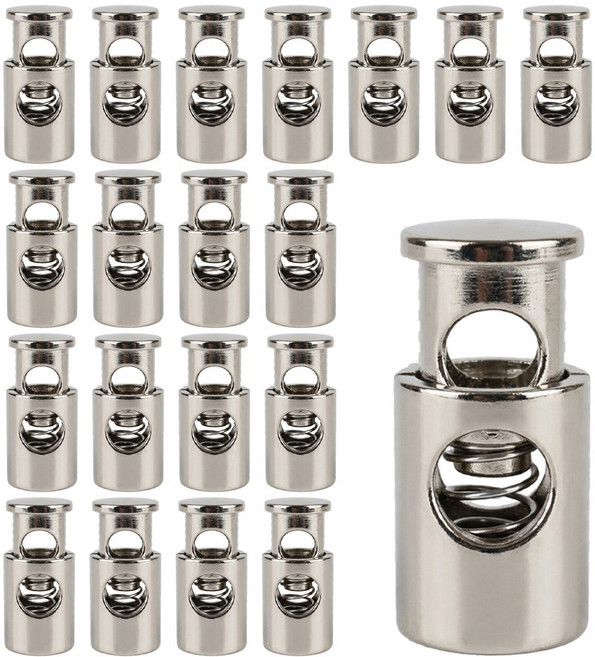 코드락 스토퍼 끈조절 의류 가방 후드 스토퍼-01, 니켈, 20개