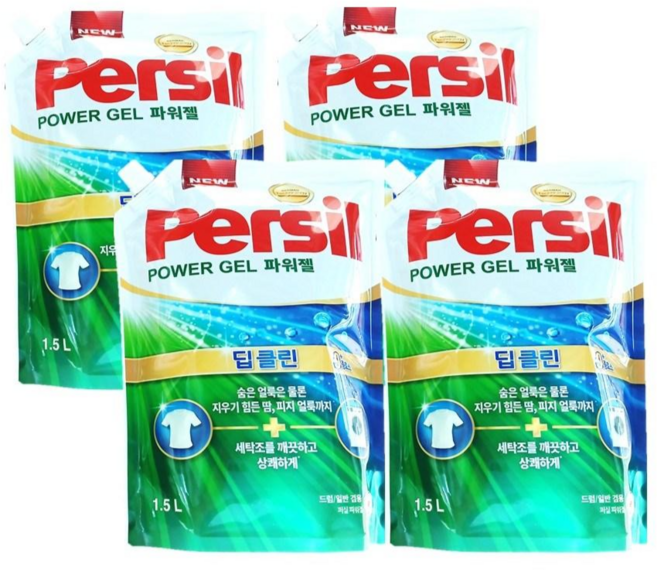 퍼실 파워젤 딥클린, 1.5L, 4개