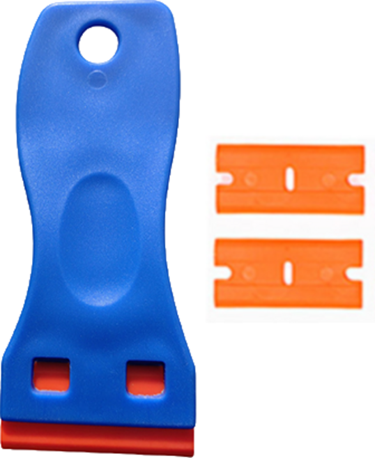 스티커 제거 플라스틱 스크래퍼 본체1 리필날2개입, 1세트