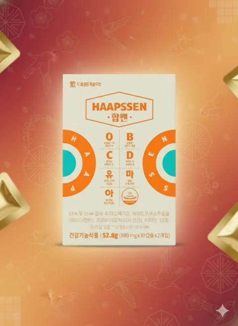 대웅제약 합쎈 오메가3 비타민B C D 유산균 아스타잔틴 신경 근육 케어 건강기능식품, 2개, 30정 - 쿠팡