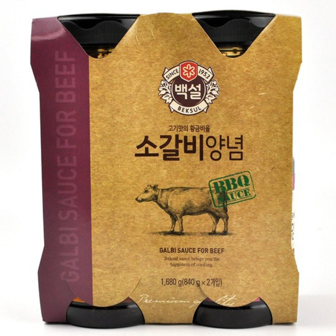 코스트코 백설 황금비율 소갈비 양념 1680g(840g x 2개입), 없음, 상세설명 참조