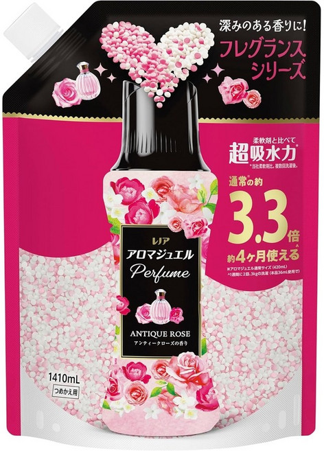 일본 레노아 특대 비즈 아로마쥬얼 섬유유연제 앤틱로즈 향700ml /세탁 향기 퍼퓸 대용량, 1개, 700ml