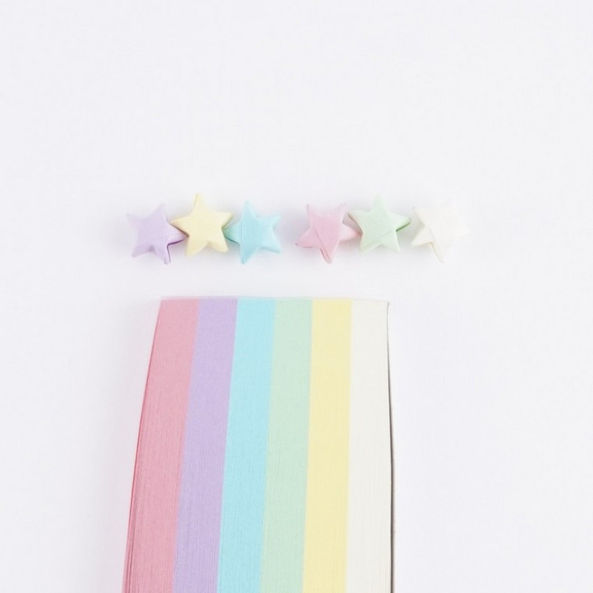 종이별 파스텔 별종이 컬러 별모양 별접기 색종이 540매, 밝은 혼합 10색, 밝은 혼합 10색