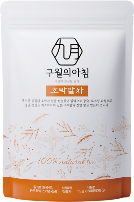 국산 쪄서볶은 호박팥차 삼각티백, 1개, 50개입, 1.5g