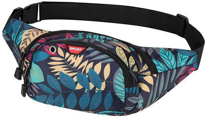 運動跑步手機包 多功能防水腰包 健身斜挎胸包, 1個, 藍粉色 三層大容量