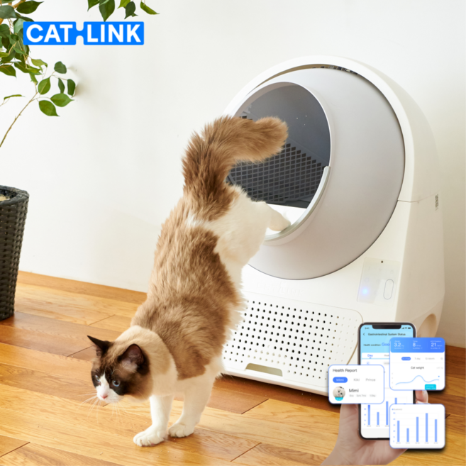 [공식] 캣링크 자동화장실 프로 럭셔리 X 탈취기 내장 보조스텝 무료 증정, 1개, 화이트