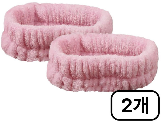 디어하우스 극세사 헤어 세안밴드, 2개, 핑크