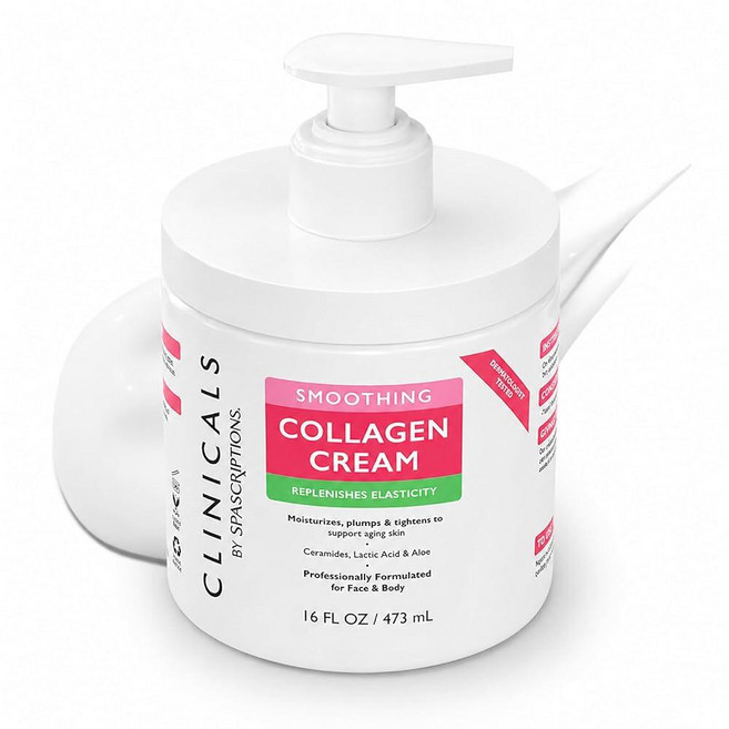 SpaScriptions Magnesium Body Cream Calming Face & Lotion with Lavender Lactic Acid Aloe Helps Mois, Collagen Cream