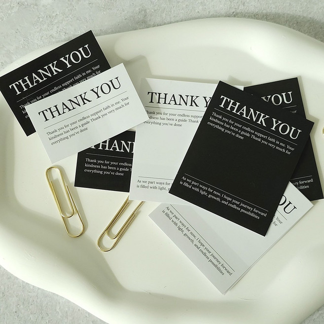 사각 땡큐 포장 데코 모던 스티커, 100장, 화이트