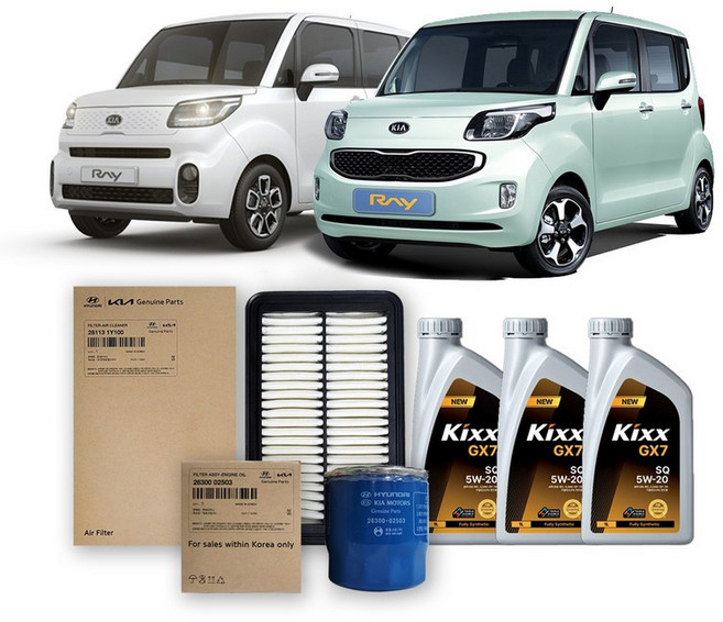 더뉴 레이 1.0 가솔린 (18-19년식) 킥스합성유+순정필터세트 5W20, 1개