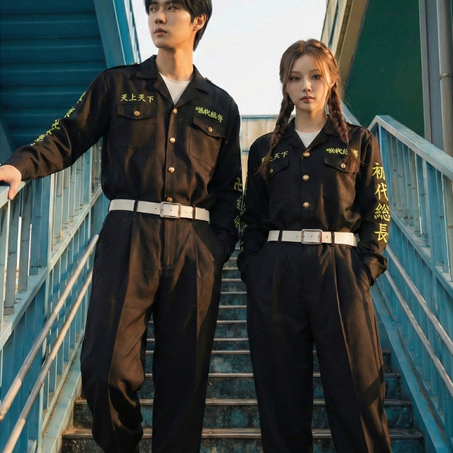 +당일발송+동경 타임루프 점프슈트 허리띠 포함 체육대회 반티 코스프레 코스튬 점프수트 졸업사진