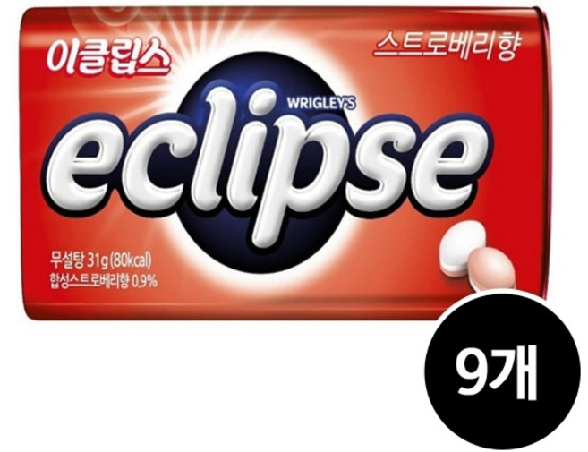 이클립스 스트로베리향 캔디, 31g, 9개