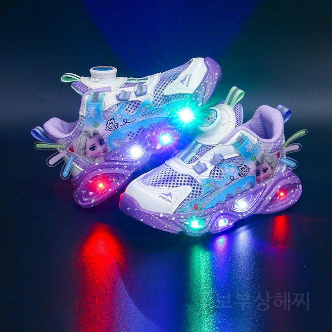 엘사 캐릭터 아동 불빛 운동화