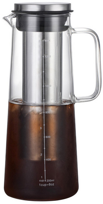 冷萃咖啡壺 1300ml, 透明, 1個