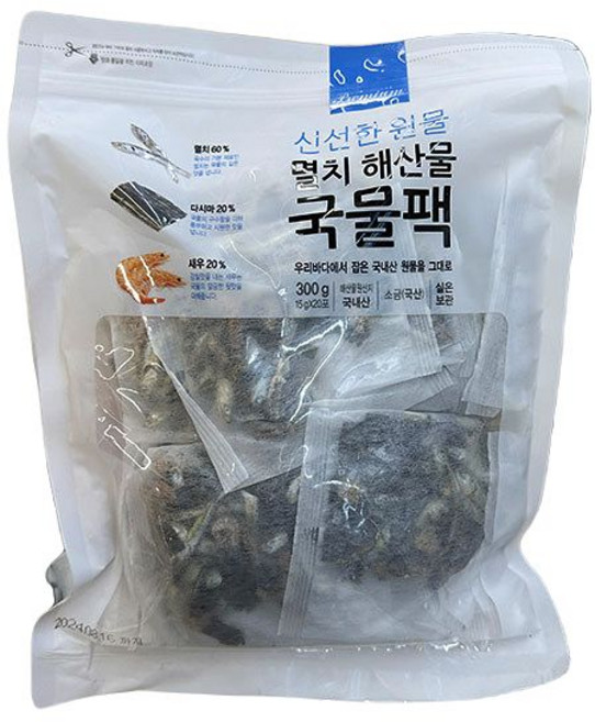 신선한 원물 멸치 해산물 국물팩, 20개