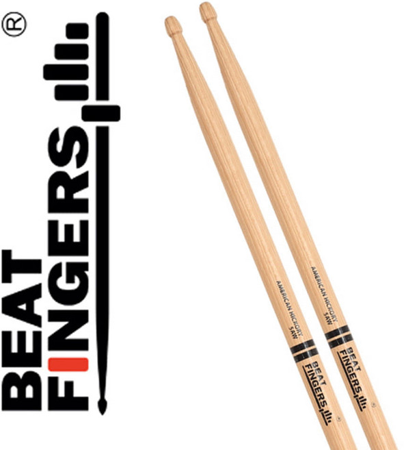 비트핑거 드럼스틱 5A BF-AH5AW 연습용 입문용 히코리 BEAT FINGERS, 내츄럴, 1세트
