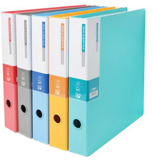 [코리아스퀘어] 알파 링 클리어화일 D링 30P, 청색