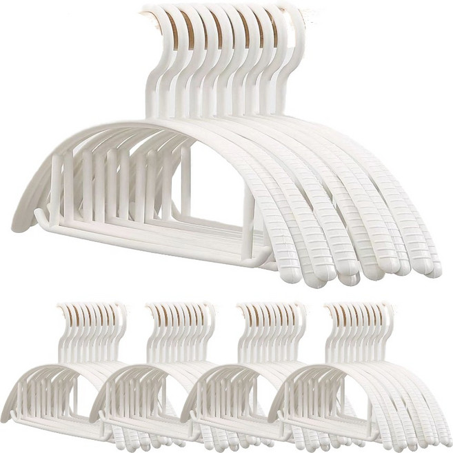 어깨 뿔 방지 논슬립 옷걸이 50개, 화이트