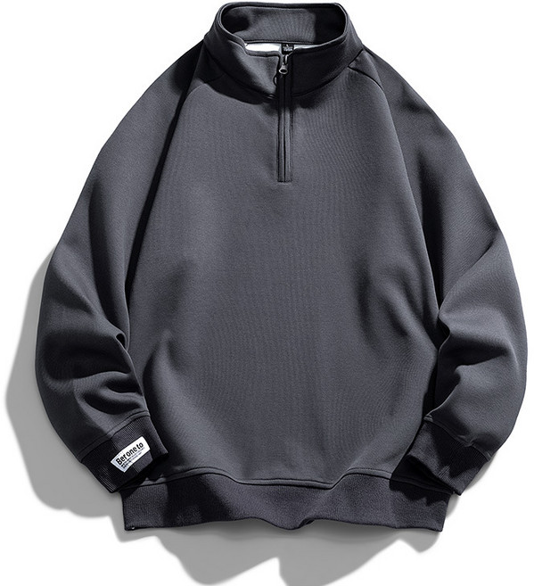 남성 가을 반집업 폴로 긴팔 후드티 편안한 캐주얼 아우터