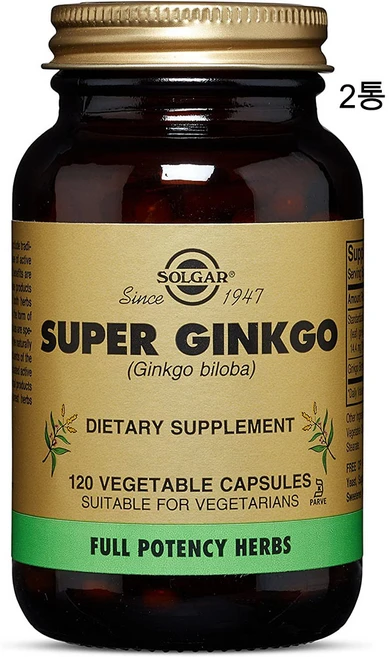 솔가 징코빌로바 Super Ginkgo 120캡슐 x 2통 은행잎추출물, 120정, 2개 - 쿠팡