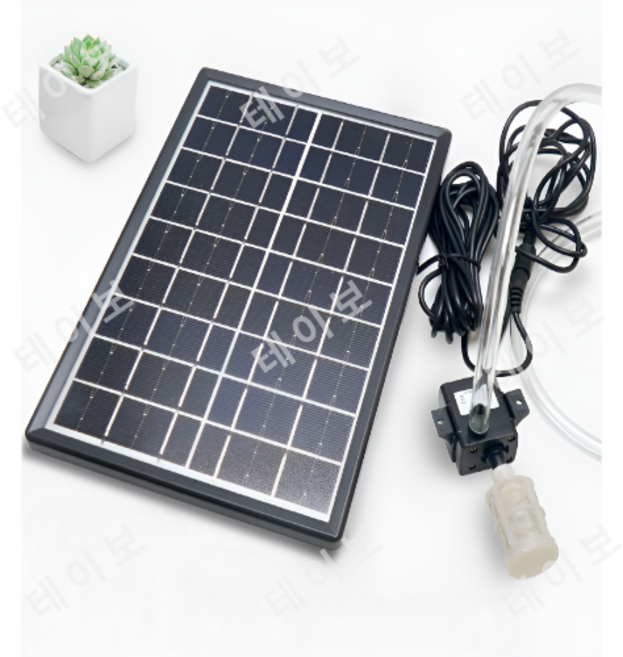 태양광 펌프 양수기 모터 정원용 필터 순환기 물고기 양식장, 9v6w 지지대12v 어댑터 펌프필터호스, 1개