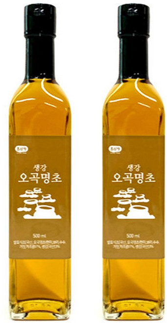초산정 생강오곡명초 생강 옹기 발효식초, 2개, 500ml