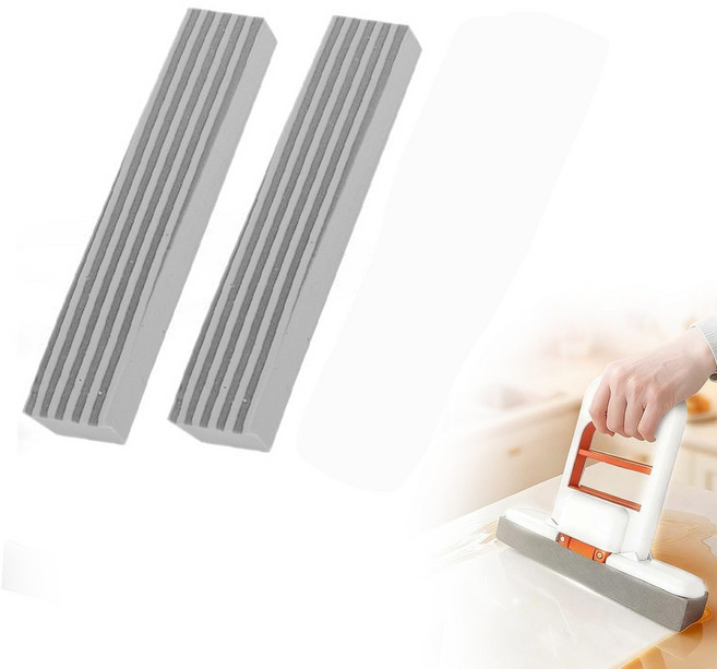 예삐스토어 미니 핸즈프리 물기제거 스퀴지 밀대 걸래 원터치 접이식 스펀지 청소, 03.리필스펀지 2p, 1개