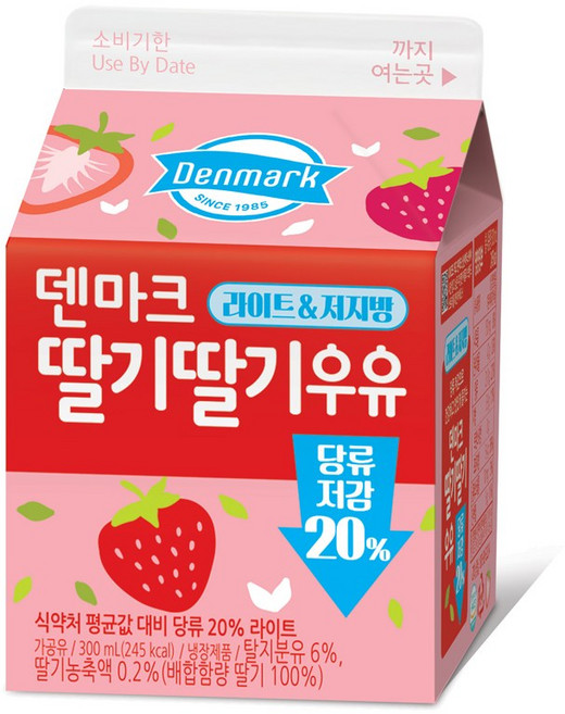 덴마크 딸기딸기우유, 300ml, 12개