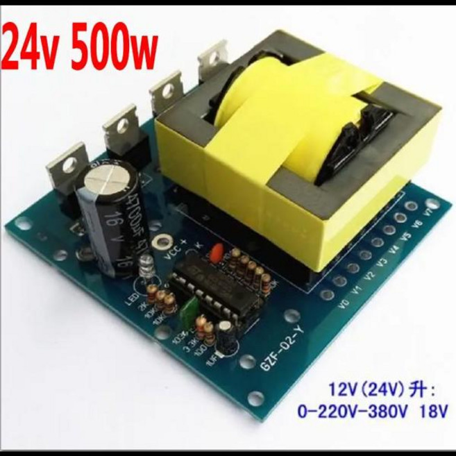 500W 인버터 부스트 보드 변압기 전원 DC 12V 24V AC 220V 380V 자동차 컨버터, 02 24, 1개