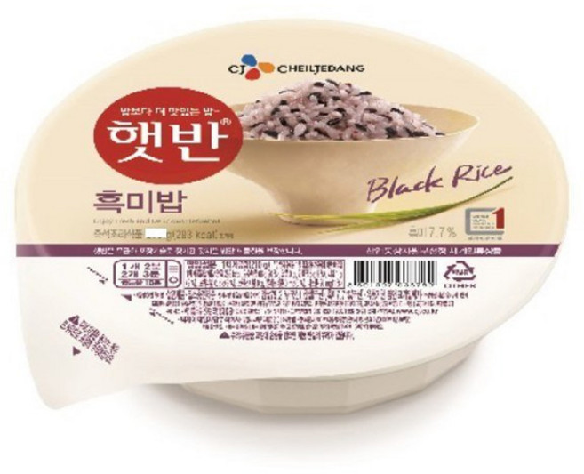 CJ햇반 흑미밥 작은공기 130g x 12개입, 210g, 12개