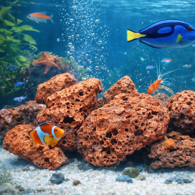 비쥬마켓 어항 화산석 어항바닥재 어항여과재 + 망 포함, 2개