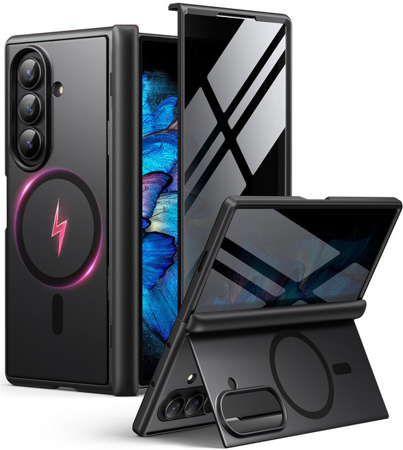 모보시 마그네틱 자동 힌지보호 스탠드 슬림 풀커버 휴대폰 케이스