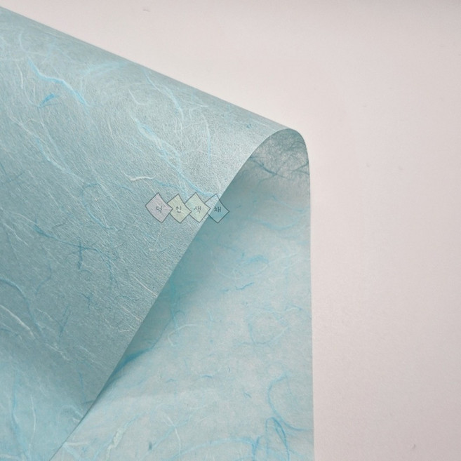 덕인 색 운용한지 Y 25g 64cm x 94cm 1장 닥70%, 19 연하늘색