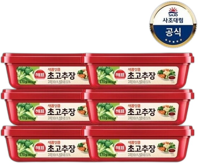 사조대림 순창궁 초고추장, 단일속성, 170g, 6개
