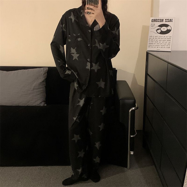 스타일닥터 여성 잠옷 긴팔 세트 빅사이즈 홈웨어 상의+잠옷바지