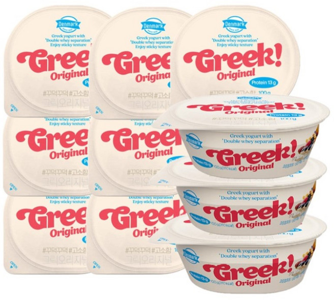 동원 덴마크 그릭 오리지널 요거트 100g 10개(1box) 냉장무료배송/프로틴13g/꾸덕 그릭요거트/프로틴13g, 10개