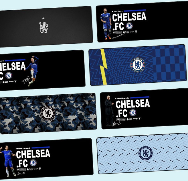 첼시 축구장패드 유니폼 마우스장패드 800x300x4mm, 1개, catch_ JP11.첼시 블랙라인