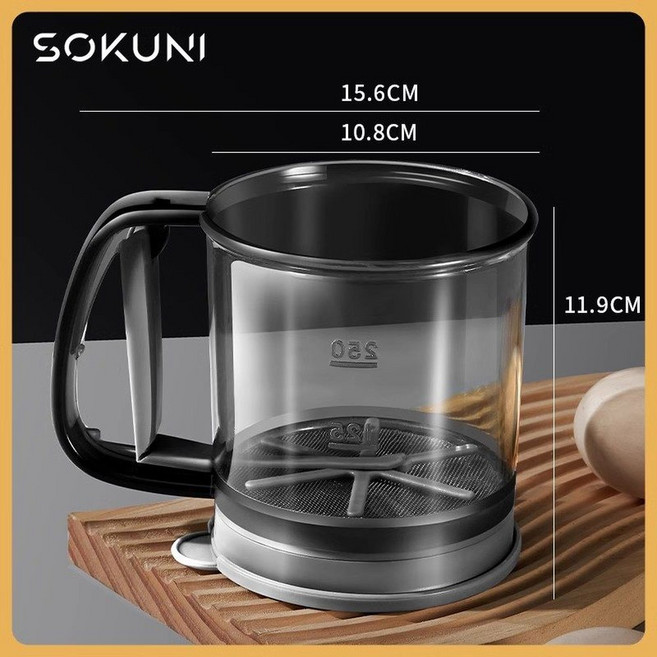 베이킹 반자동 밀가루체 스텐 고운 스틸 12cm 프레티 Cup 빵과 스텐밀가루체, 12 이중 여과반자동 밀가루 체40 메쉬 업그