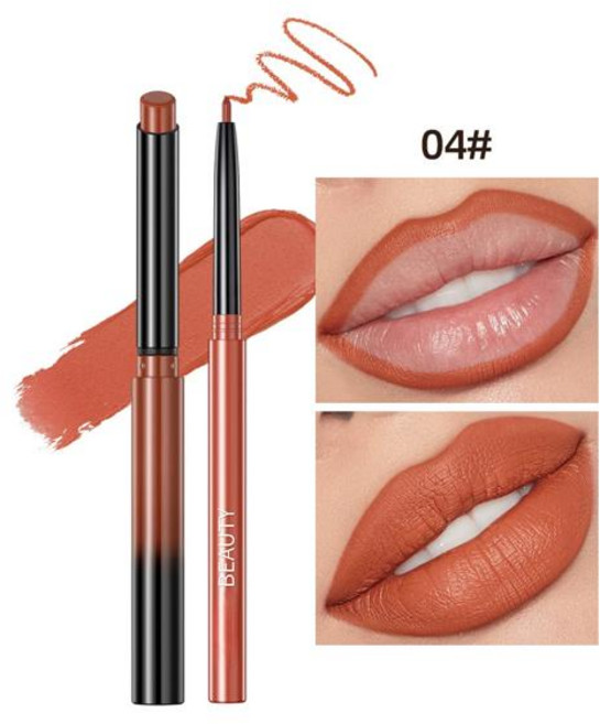 립 립라이너 펜슬 립스틱 세트 매트 누드 레드 컨투어 틴트 오래 지속되는 논스틱 컵 메이크업 스테인 펜, [01] 04