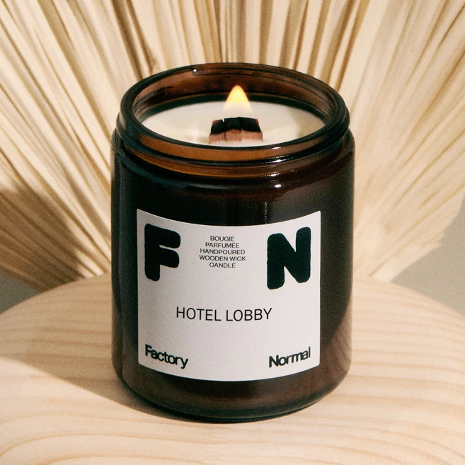 팩토리노멀 갈색병 우드심지 소이캔들 대형, 호텔 로비, 210g, 1개 - 쿠팡