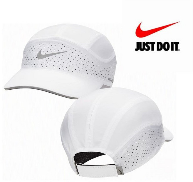 나이키 러닝 드라이핏 플라이 캡 언스트럭쳐 리플렉티브 런닝캡, 화이트, 1개