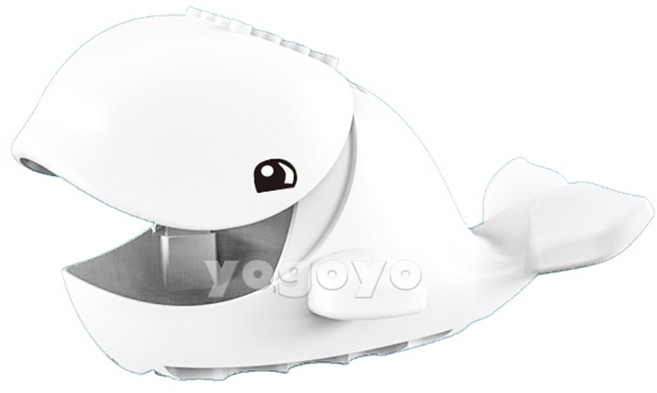 요고요 블록 동물 피규어 모음- 악어 상어 곰 킹콩 기린 말, 고래 (백색), 1개